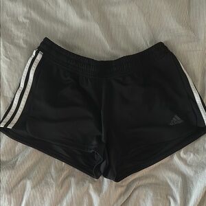 Adidas Black Athletic Shorts with Signature Stripes